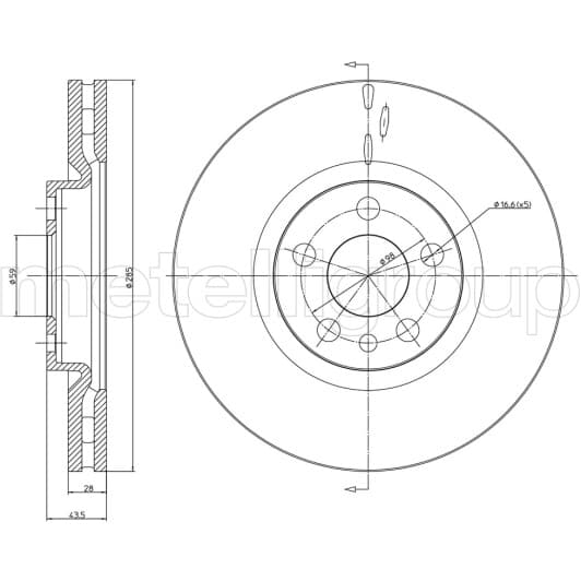23-0615C Metelli Гальмівний диск