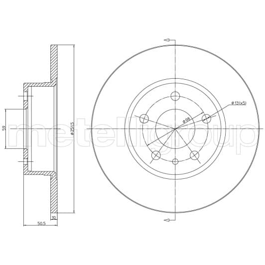 230368C Metelli Тормозной диск