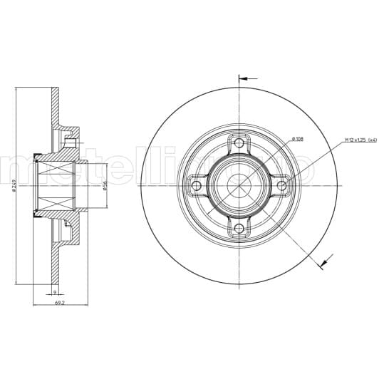 23-0878 Metelli Гальмівний диск