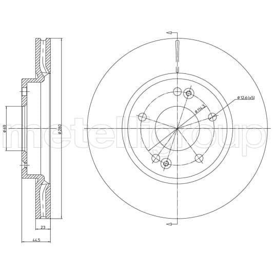 23-1377C Metelli Тормозной диск