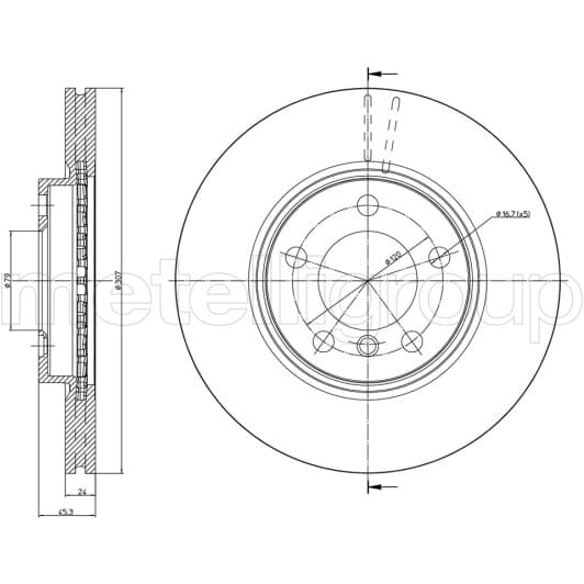 23-1380C Metelli Тормозной диск
