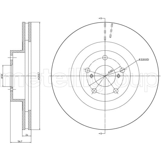 23-1132C Metelli Гальмівний диск