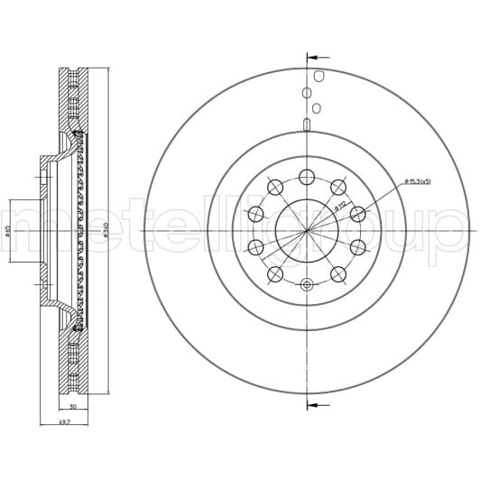 23-1243C Metelli Тормозной диск
