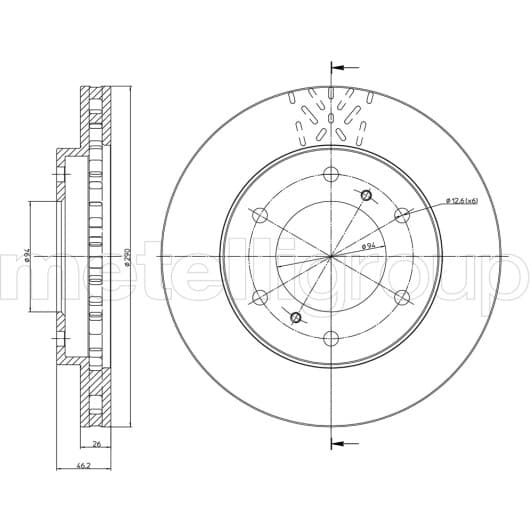23-0777C Metelli Гальмівний диск