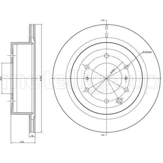 231663C Metelli Тормозной диск для Mitsubishi Pajero