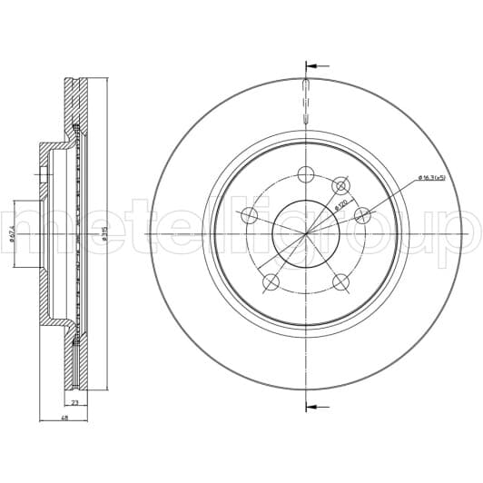 23-1009C Metelli Тормозной диск