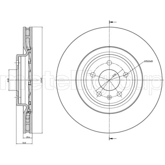 23-1247C Metelli Гальмівний диск