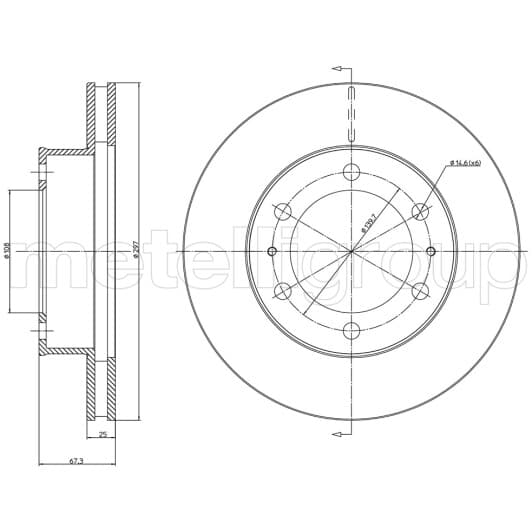 23-1077C Metelli Гальмівний диск