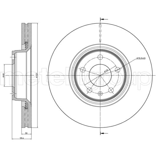 23-0916C Metelli Тормозной диск