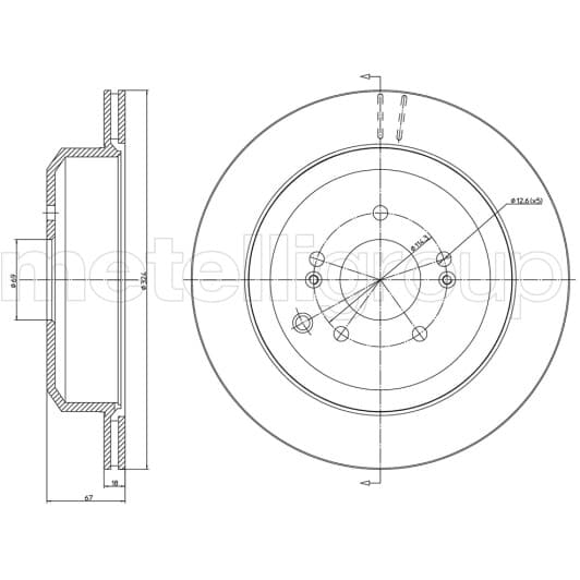 231702C Metelli Гальмівний диск для Hyundai ix55