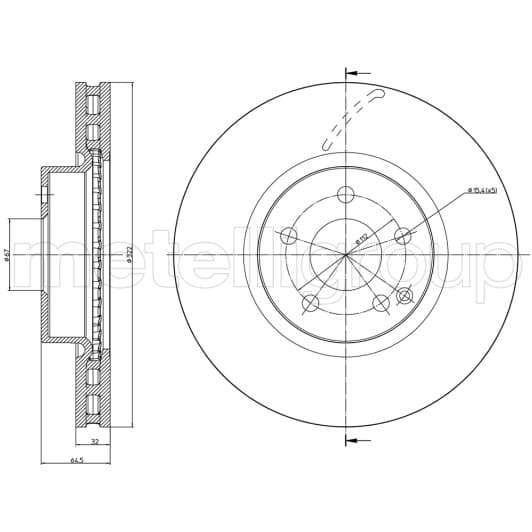 23-1026C Metelli Гальмівний диск