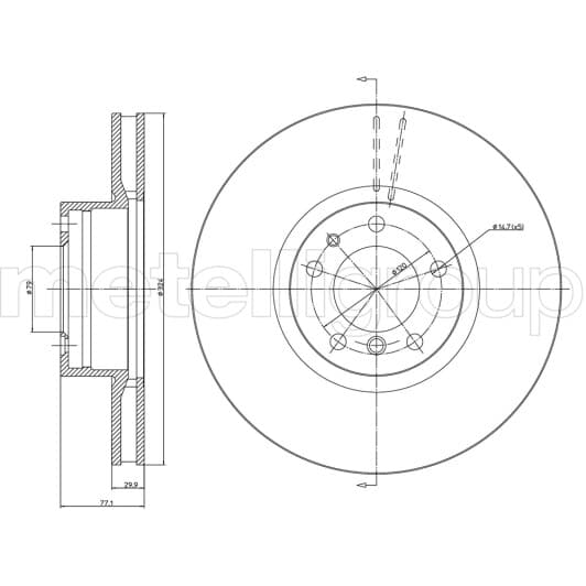 23-0703C Metelli Тормозной диск