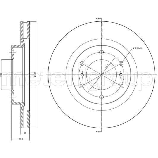 231662C Metelli Тормозной диск