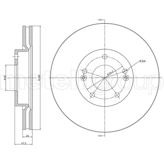 23-0927C Metelli Гальмівний диск