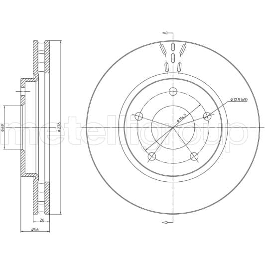 23-1269C Metelli Тормозной диск