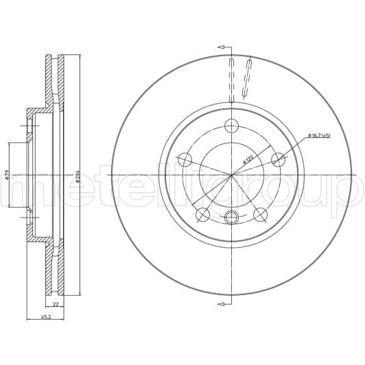 23-1408C Metelli Гальмівний диск