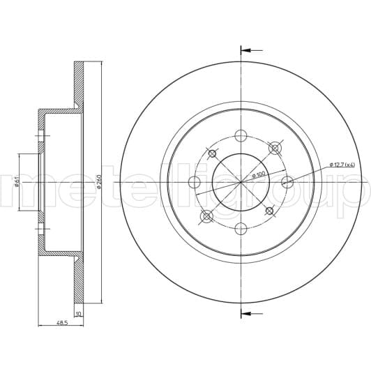 23-0612C Metelli Тормозной диск для MG ZR