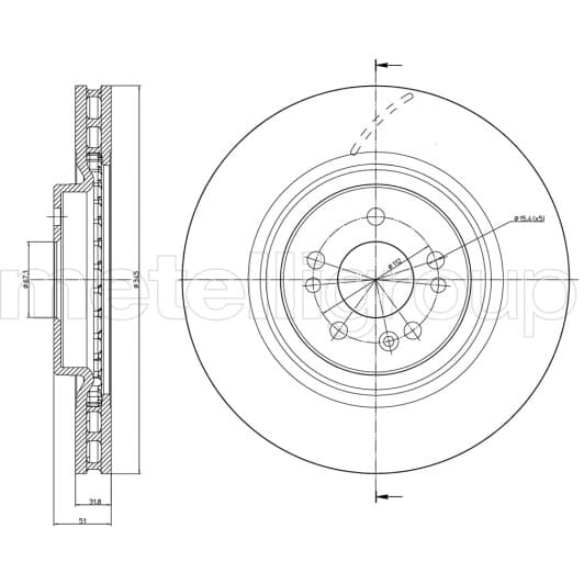 23-0842C Metelli Гальмівний диск для Mercedes M-Class