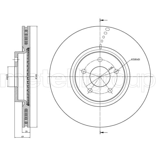 231512C Metelli Тормозной диск