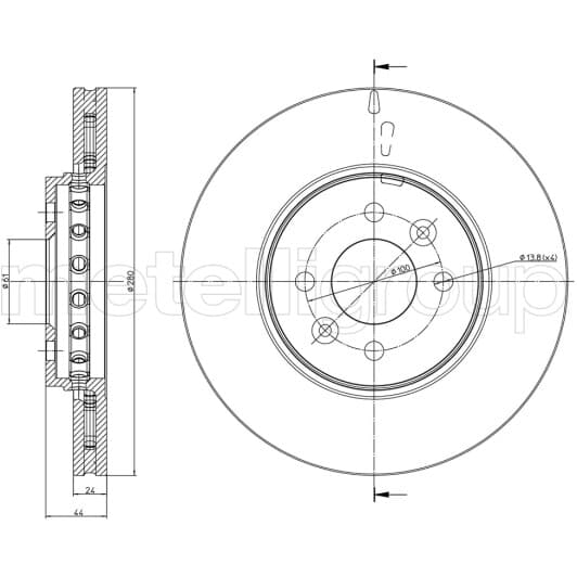 23-1468C Metelli Тормозной диск