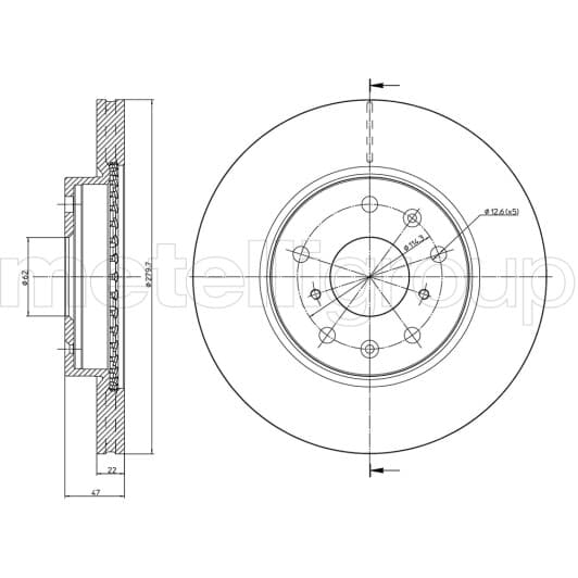 23-0895C Metelli Гальмівний диск