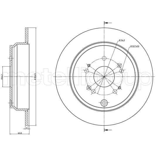 23-1135C Metelli Тормозной диск