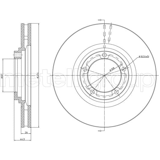 23-1079C Metelli Гальмівний диск