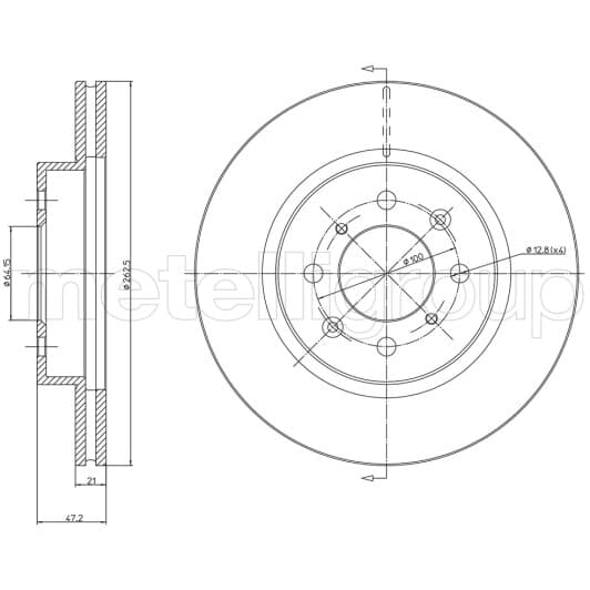 23-0235 Metelli Гальмівний диск