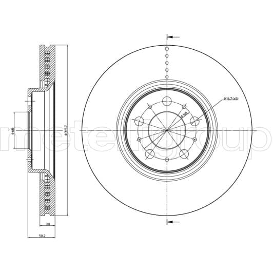 23-0847C Metelli Гальмівний диск