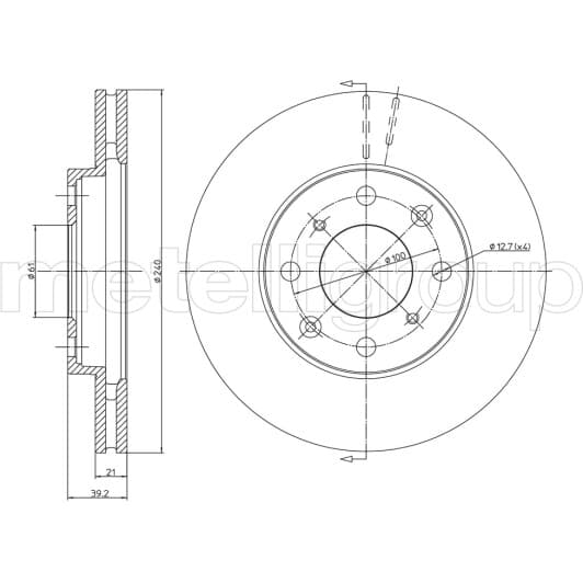 23-0573 Metelli Тормозной диск
