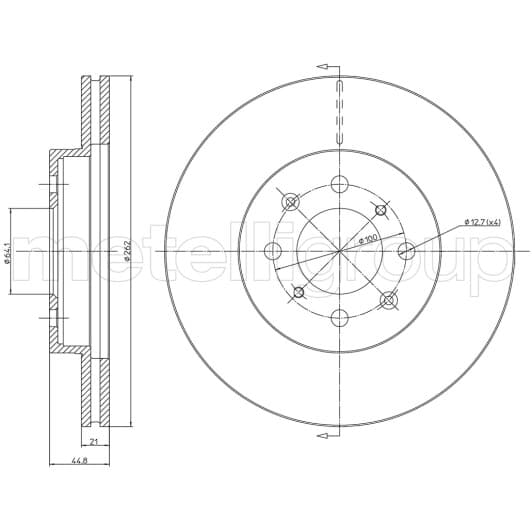 230344C Metelli Тормозной диск