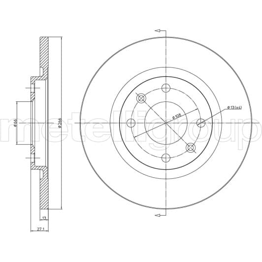 230401C Metelli Тормозной диск
