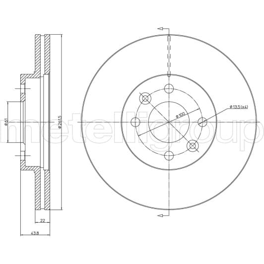 230550C Metelli Гальмівний диск
