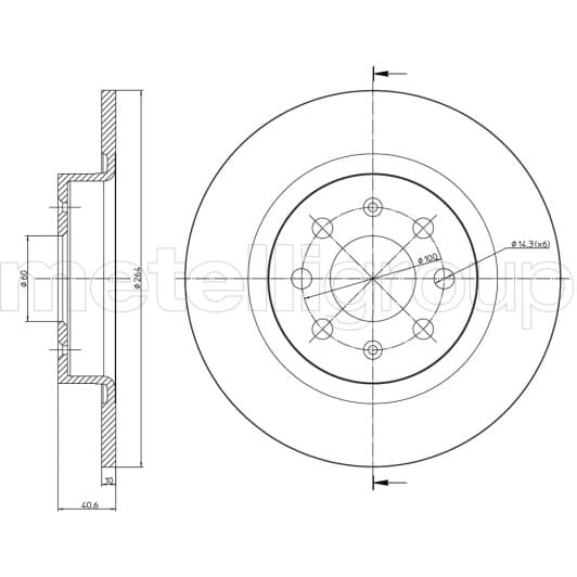 230857C Metelli Гальмівний диск