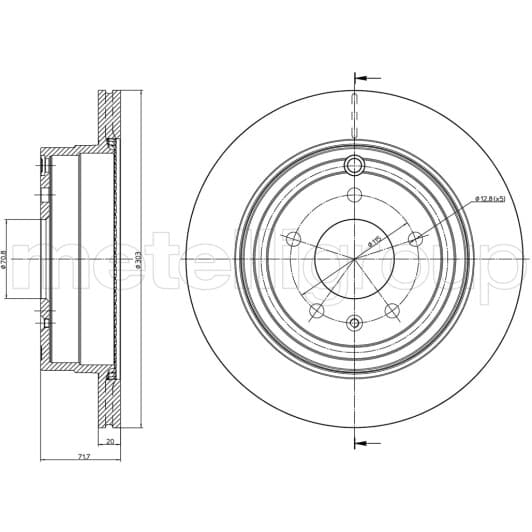 23-0893C Metelli Тормозной диск
