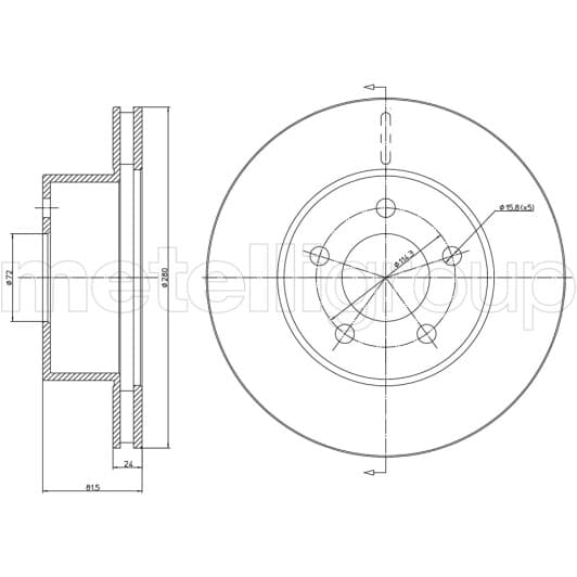 23-1051C Metelli Тормозной диск