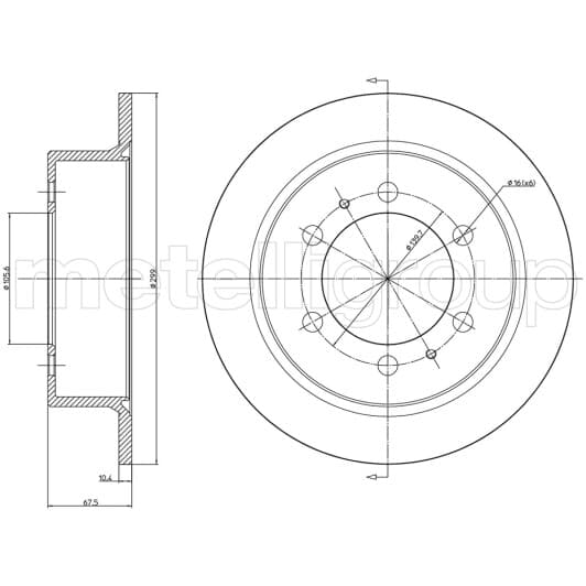 23-1034C Metelli Гальмівний диск