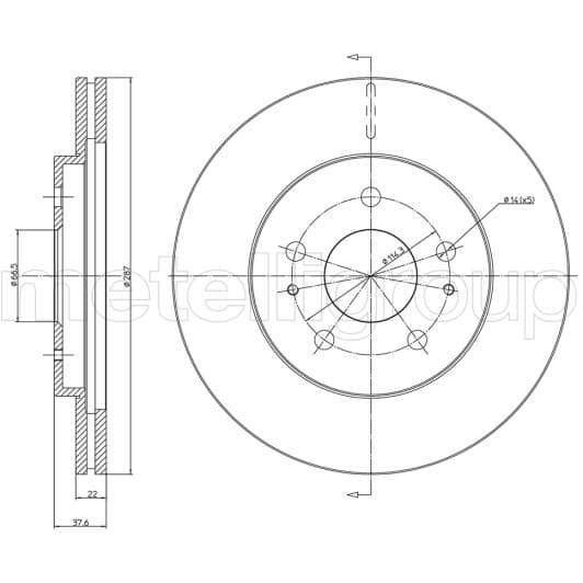 231687C Metelli Гальмівний диск