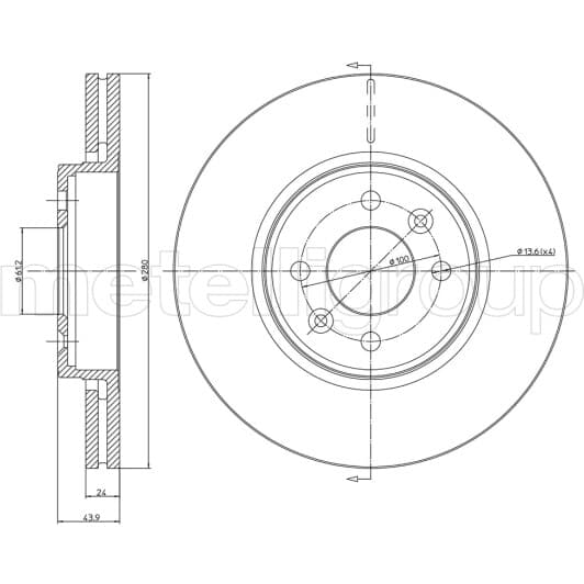 230517C Metelli Гальмівний диск