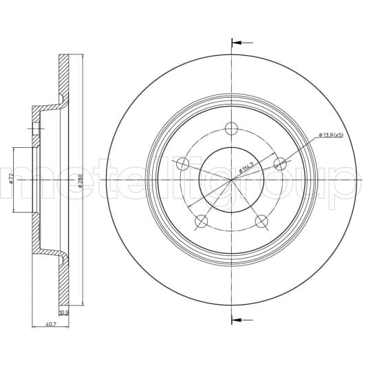 230750C Metelli Гальмівний диск