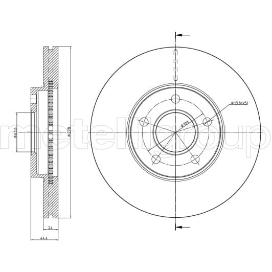 230760C Metelli Тормозной диск