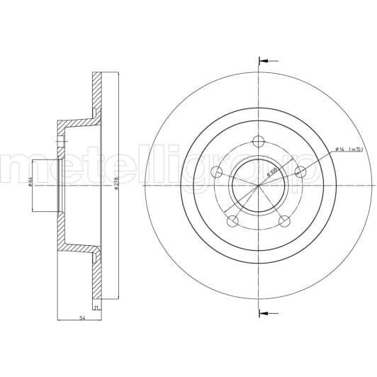 230761C Metelli Тормозной диск
