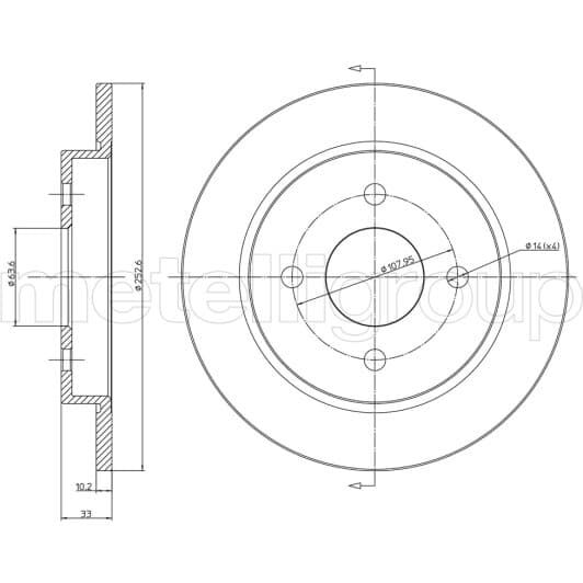 230542C Metelli Тормозной диск