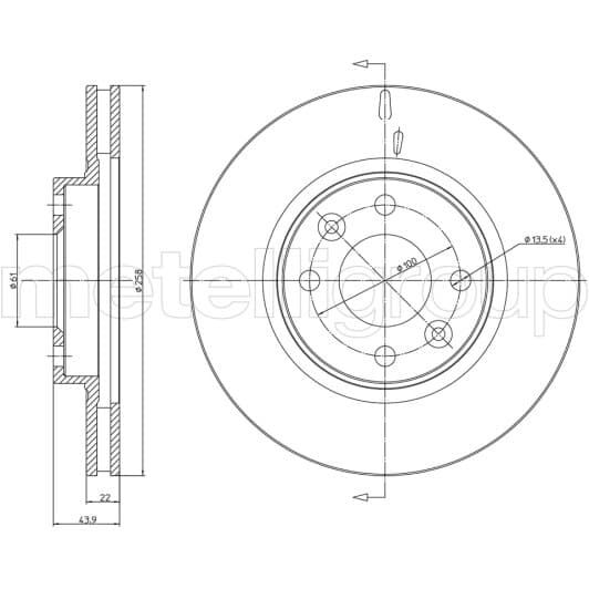 231504C Metelli Гальмівний диск