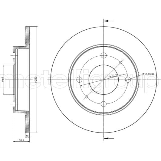 230768C Metelli Тормозной диск