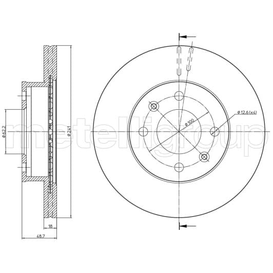 230926C Metelli Тормозной диск