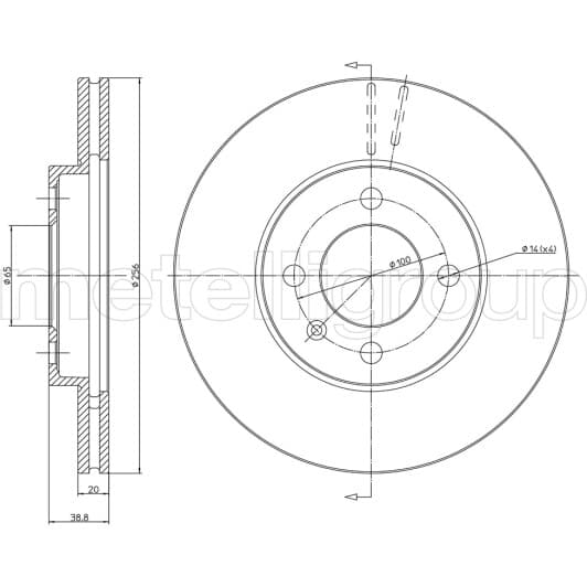 230230C Metelli Тормозной диск