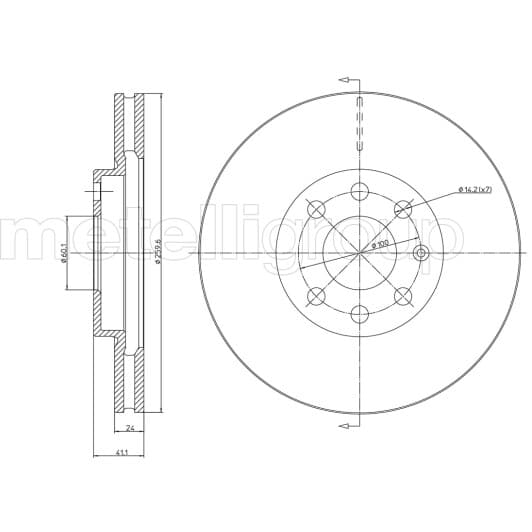 230604C Metelli Тормозной диск