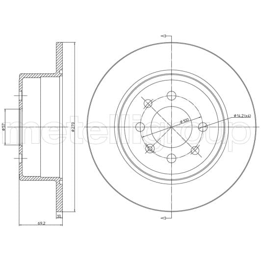 230606C Metelli Тормозной диск