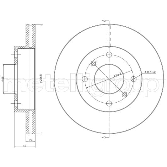 230249C Metelli Гальмівний диск